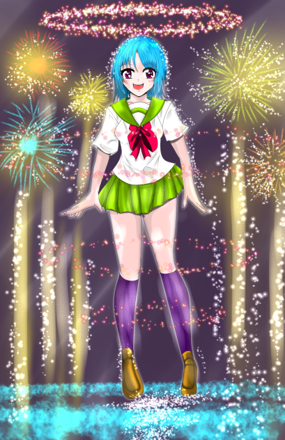 花火を上げる
