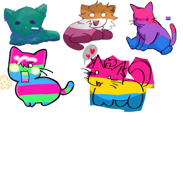 pride cat collab pansexual cat‼️‼️‼️