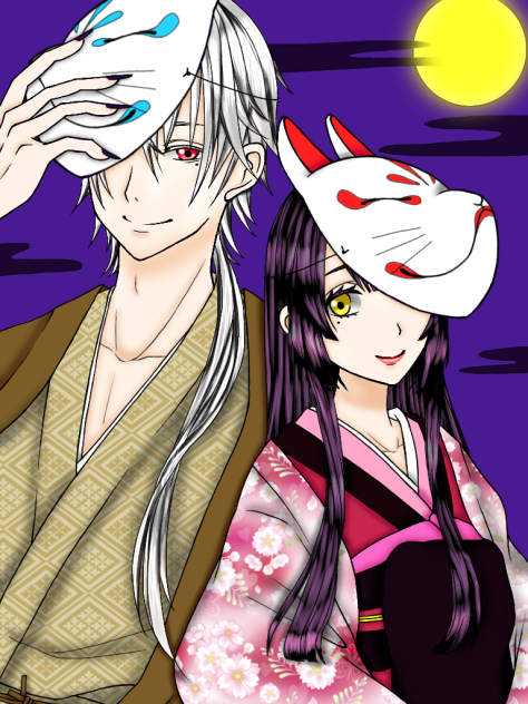 塗らせて頂きました【狐夫婦】