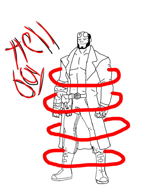 trace Hellboy drawing