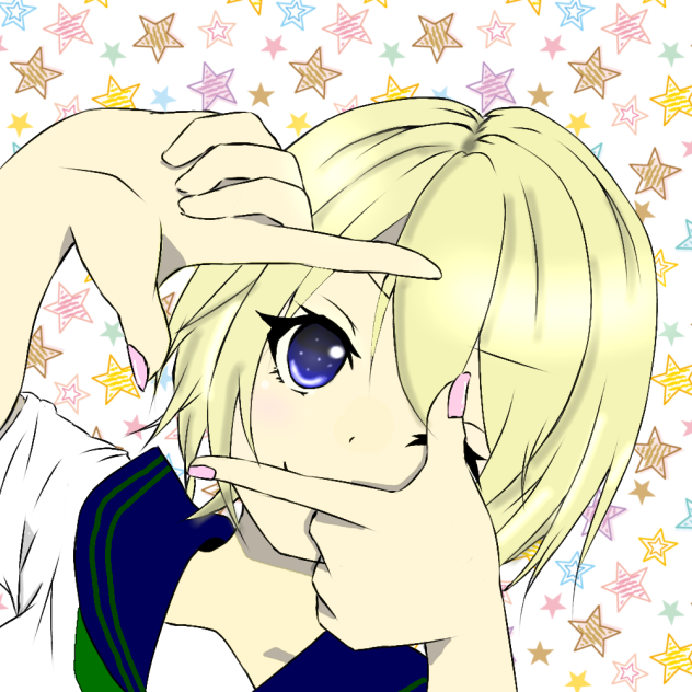 セーラー服の女の子（塗り絵）