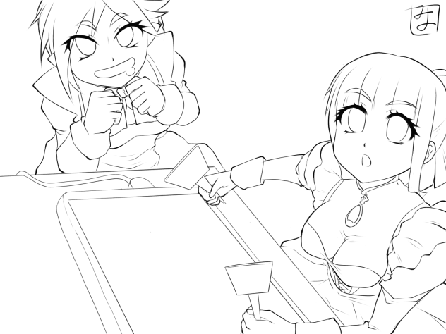 Okonomiyaki line art