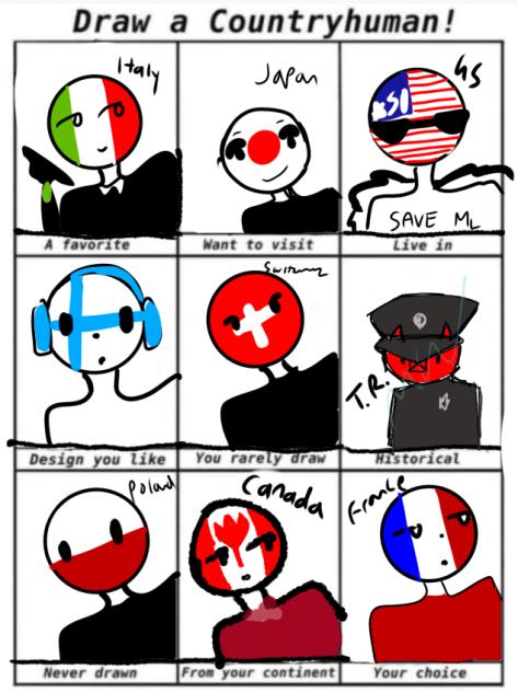 1st time drawin countryhumans how’d i do