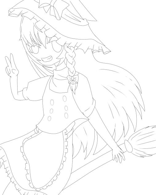 魔理沙　線画