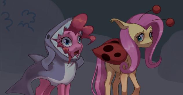 Pinkie and flutter shy!