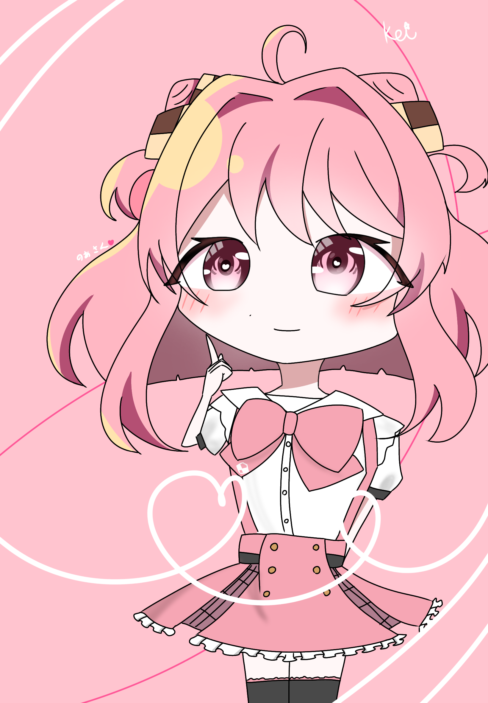 ホ*ビ様 手描きイラスト　ピンク ╹◡╹）♡ - ibisPaint