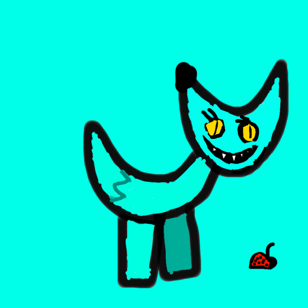 cyan and lady bug - ibisPaint