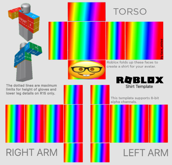 Rainbow pants or shirt template