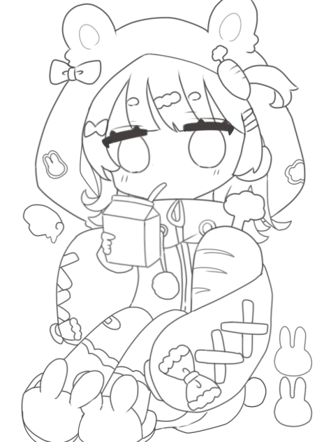 うさぎ　線画