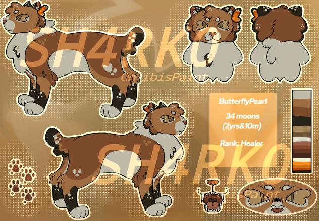 ButterflyPearl Ref sheet for comic 😭🦋