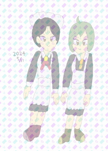ルピアちゃんとリンギーちゃん（メイド服ver)