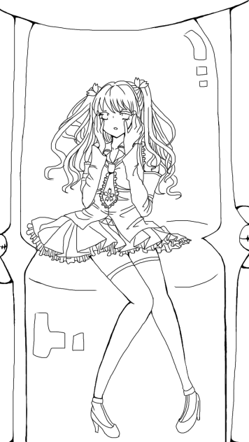 桜ミク＊線画