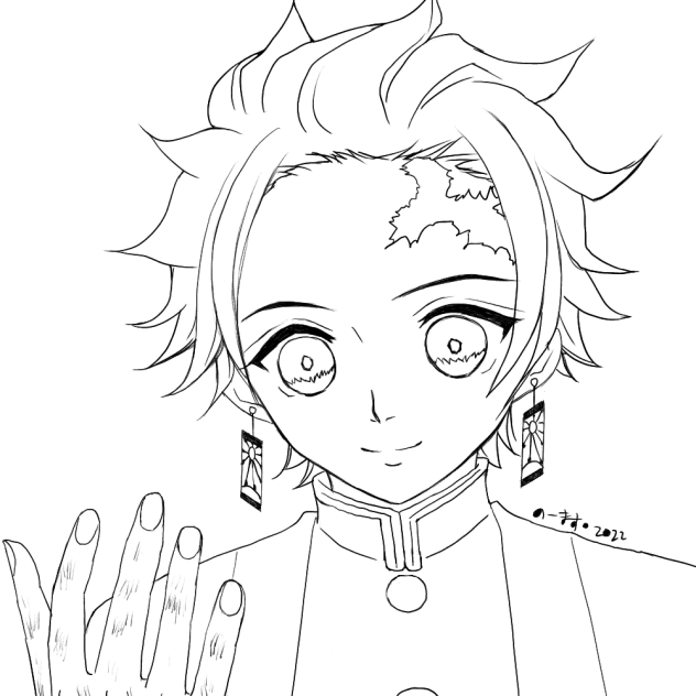 炭治郎の線画(demonslayer lineart)