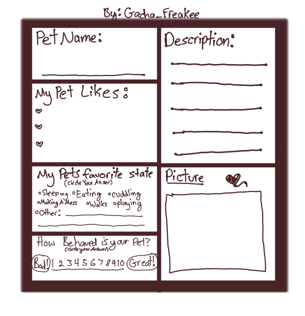 Pet Info Sheet!