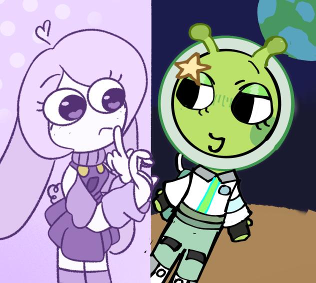 Kali and my alien oc Kiko