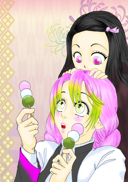 禰豆子と甘露寺さん Ibispaint