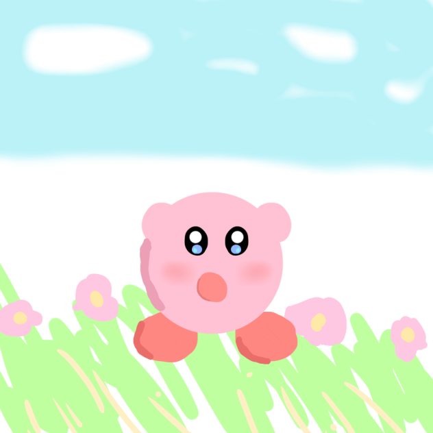 お花畑にきたカービィ！