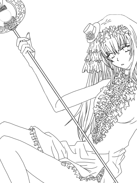 魔女っ子的な、、、線画