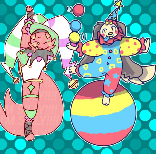 Skittles and Gummi, the circus duo‼️