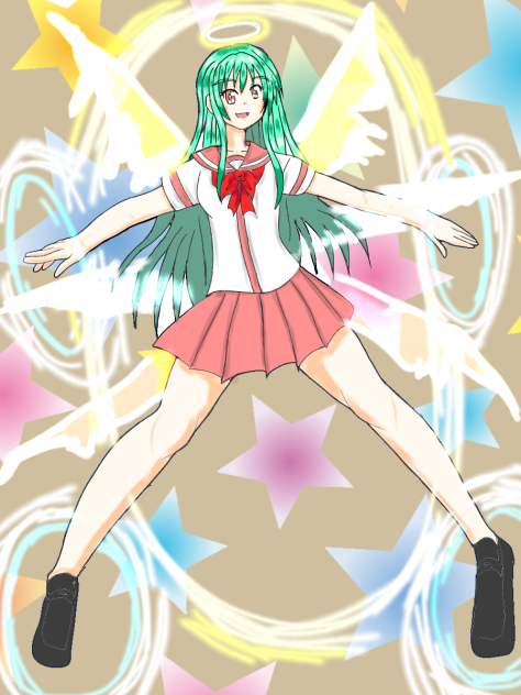 少し背中に羽を