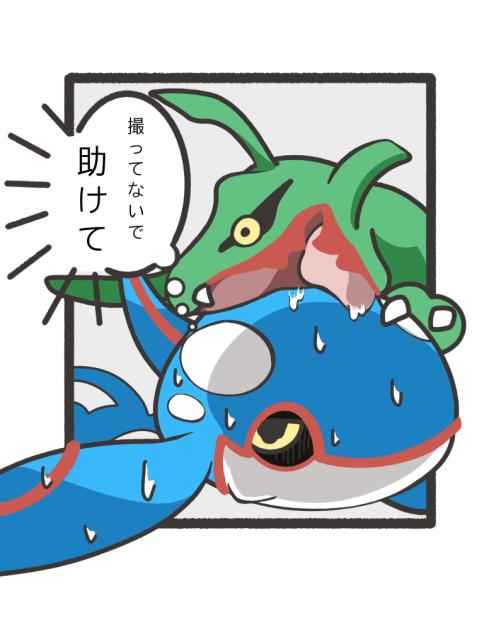 レックウザに狙われるカイオーガ