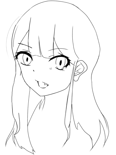 猫目っ子 線画