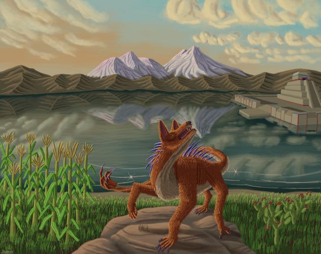 Ahuizotl in Lake Texcoco