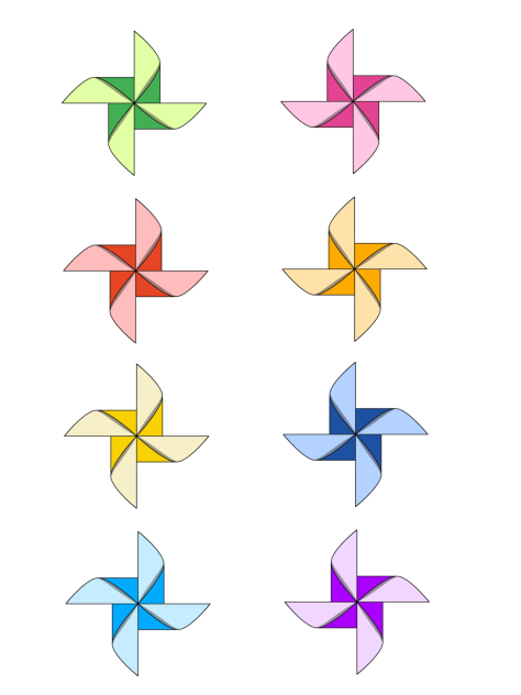 Pin Wheel simple color sticker