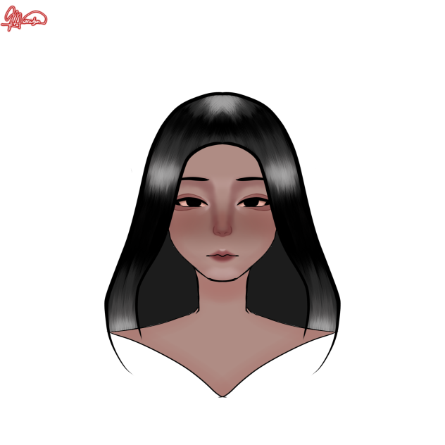 drawing a half body girl