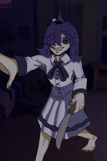 creepy mita with knife