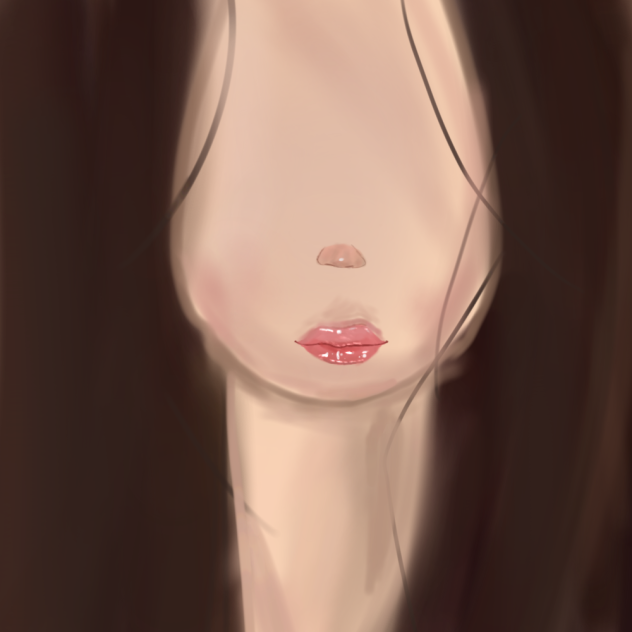 Pretty clear smooth skin brown hair girl
