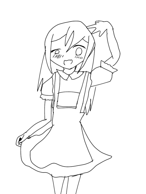 メイド(線画)