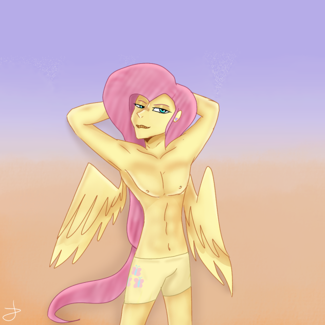 Fluttershy in JoJo art style
