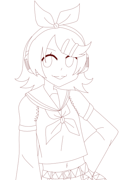 [線画]kagamine Rin