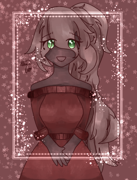 A Girl with a Long Ponytail Lineart