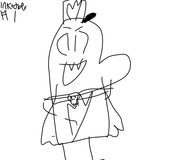 Inktober #1 Vampire Dog Man