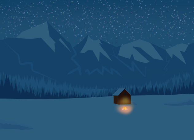 Mountain Scenery Night Fire