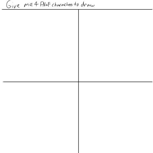Give me 4 characters to draw