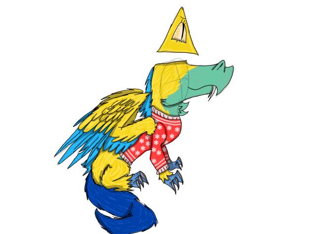 Eyewinger wears his Ugly sweater