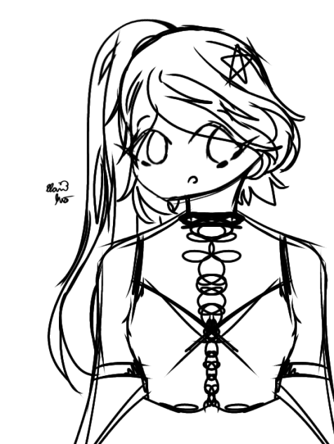 A Girl with a Stsr Clip Sketch