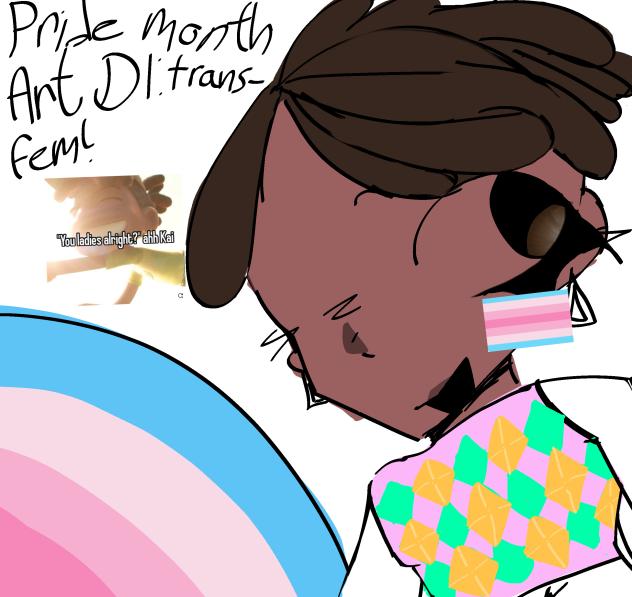 Pride month artworks day 1 transfem Kai!