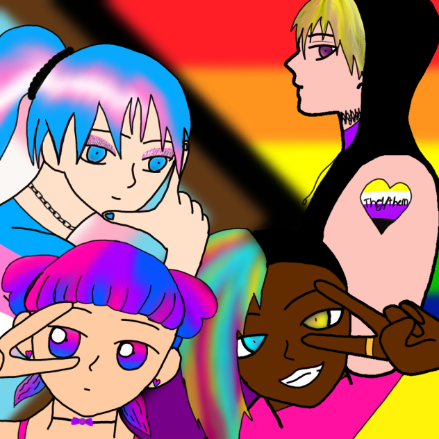 #LGBTQIA+#trans,non,bi,pan#LUV!❤️🧡💛💚💙💜