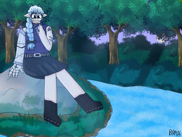Feather chilling in the forest