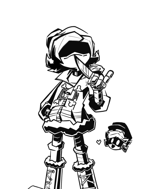 black and white Uzi drawing