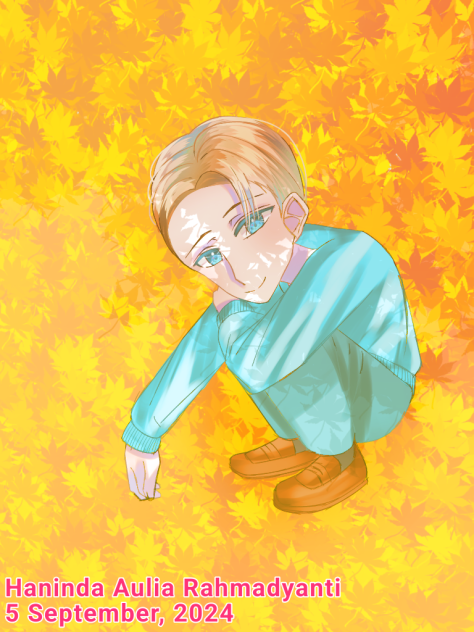 Sitting on the Autumn Scenery