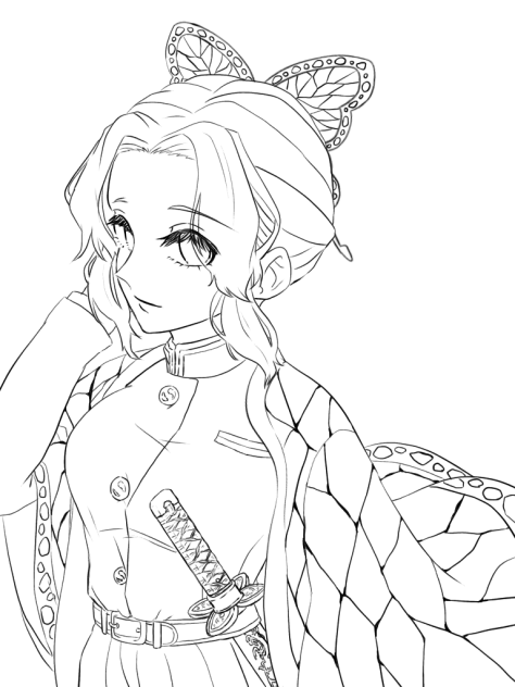 紫蝶（線画）