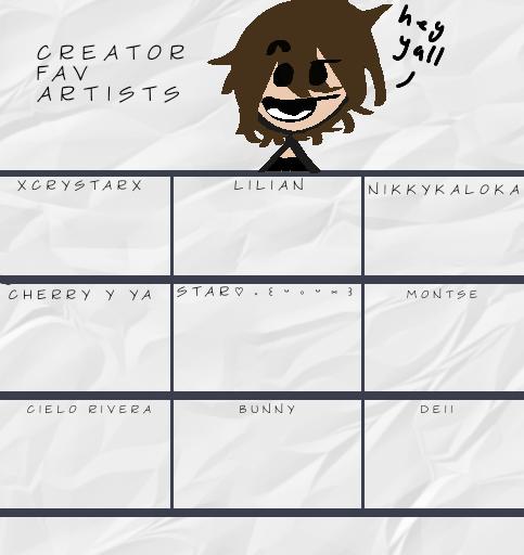 creator fav artists🤓☝️