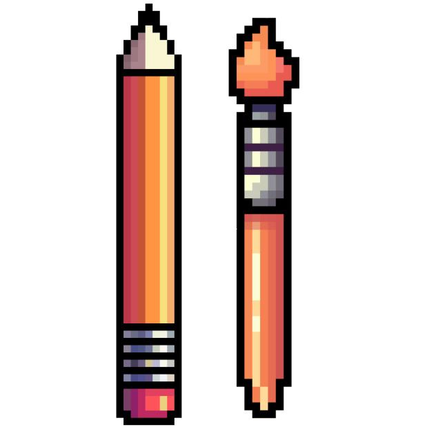 Paintbrush & pencil pixel