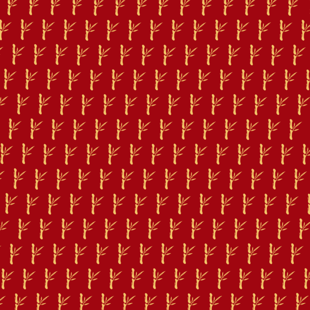 pattern - Red Gold Bamboo 03