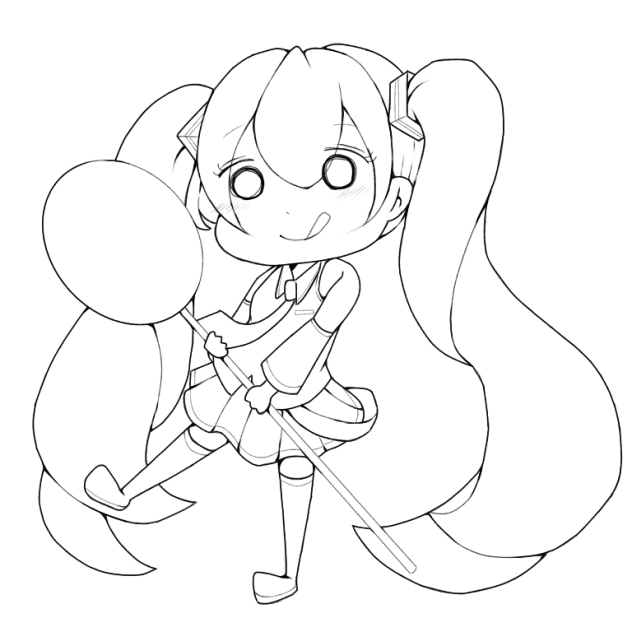 ミクさん 線画